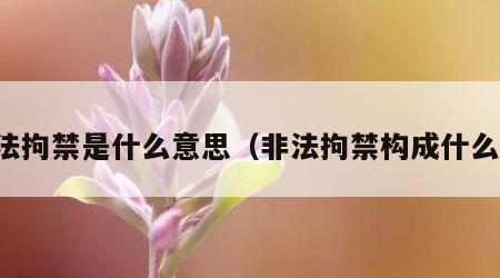 非法拘禁是什么意思（非法拘禁构成什么罪）