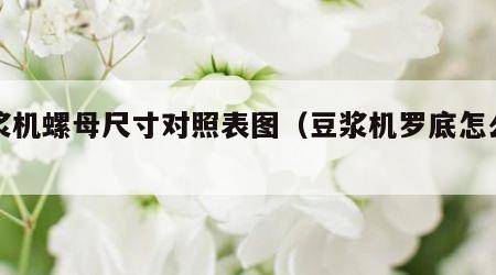 豆浆机螺母尺寸对照表图（豆浆机罗底怎么换）