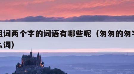 匆组词两个字的词语有哪些呢（匆匆的匆字组什么词）