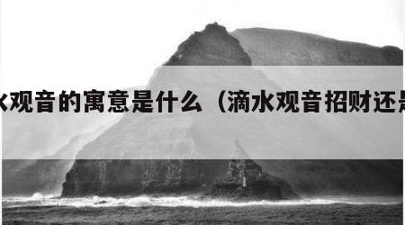 滴水观音的寓意是什么（滴水观音招财还是破财）