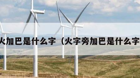 火加巴是什么字（火字旁加巴是什么字）