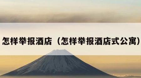 怎样举报酒店（怎样举报酒店式公寓）
