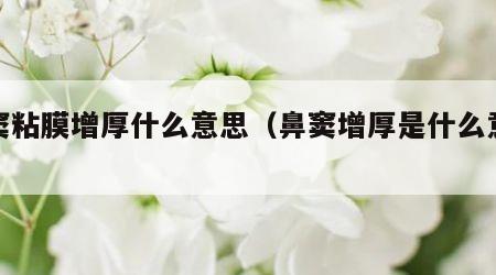 鼻窦粘膜增厚什么意思（鼻窦增厚是什么意思）