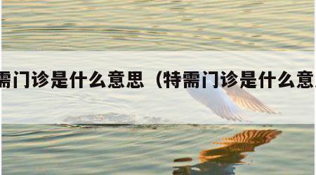 特需门诊是什么意思（特需门诊是什么意思?）