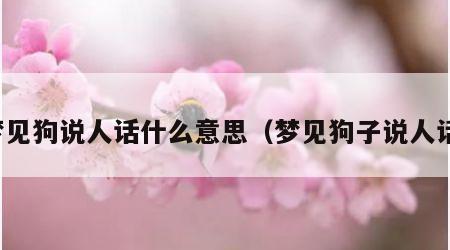 梦见狗说人话什么意思（梦见狗子说人话）