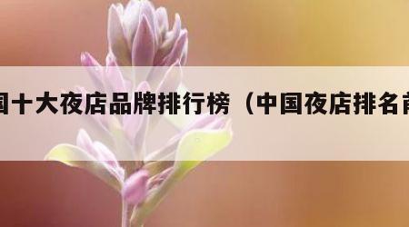 中国十大夜店品牌排行榜（中国夜店排名前十）