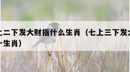 七上二下发大财指什么生肖（七上三下发大财猜一生肖）