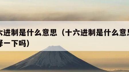 十六进制是什么意思（十六进制是什么意思能解释一下吗）