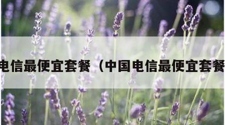 电信最便宜套餐（中国电信最便宜套餐）