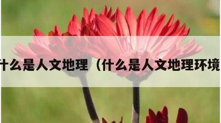 什么是人文地理（什么是人文地理环境）