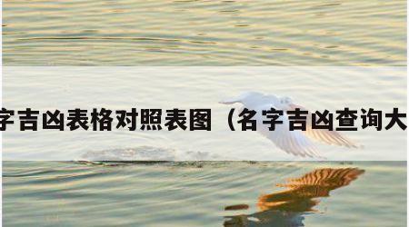 名字吉凶表格对照表图（名字吉凶查询大吉）