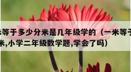 1米等于多少分米是几年级学的（一米等于几分米,小学二年级数学题,学会了吗）