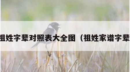 祖姓字辈对照表大全图（祖姓家谱字辈）