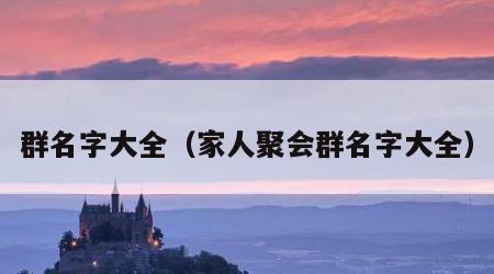群名字大全（家人聚会群名字大全）