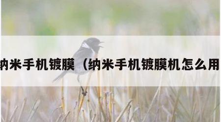 纳米手机镀膜（纳米手机镀膜机怎么用）