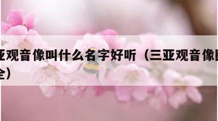 三亚观音像叫什么名字好听（三亚观音像图片大全）