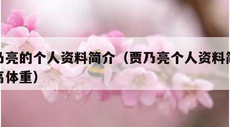 贾乃亮的个人资料简介（贾乃亮个人资料简介身高体重）