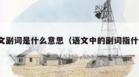 语文副词是什么意思（语文中的副词指什么）