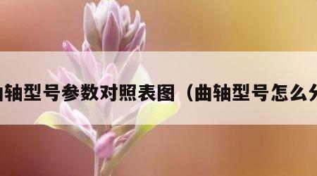 曲轴型号参数对照表图（曲轴型号怎么分）