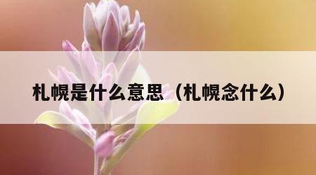 札幌是什么意思（札幌念什么）