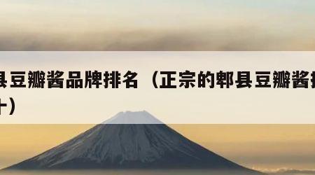 郫县豆瓣酱品牌排名（正宗的郫县豆瓣酱排名前十）