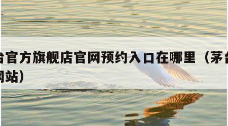 茅台官方旗舰店官网预约入口在哪里（茅台预约网站）