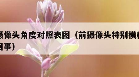 前摄像头角度对照表图（前摄像头特别模糊怎么回事）
