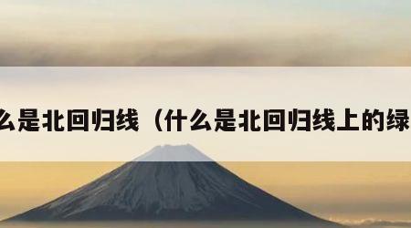 什么是北回归线（什么是北回归线上的绿洲）