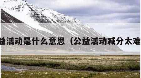 公益活动是什么意思（公益活动减分太难了）