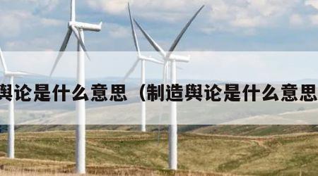 舆论是什么意思（制造舆论是什么意思）