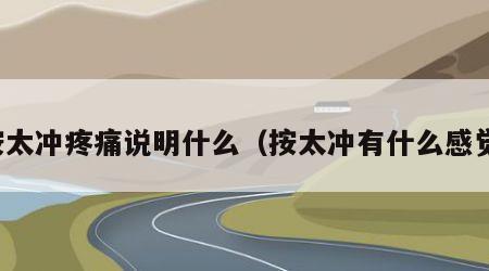 按太冲疼痛说明什么(按太冲有什么感觉)