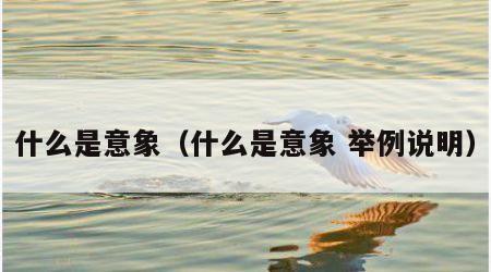 什么是意象（什么是意象 举例说明）