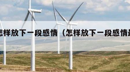 要怎样放下一段感情（怎样放下一段感情最快）