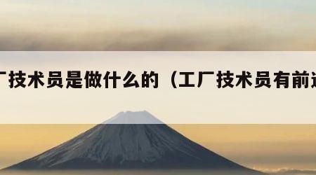 工厂技术员是做什么的（工厂技术员有前途吗）