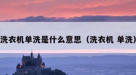 洗衣机单洗是什么意思（洗衣机 单洗）