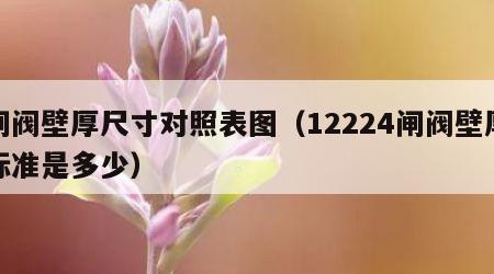 闸阀壁厚尺寸对照表图（12224闸阀壁厚标准是多少）