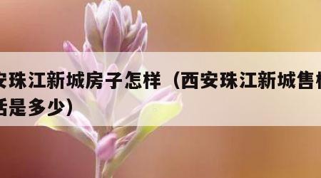 西安珠江新城房子怎样（西安珠江新城售楼部电话是多少）