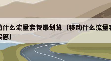 移动什么流量套餐最划算（移动什么流量套餐最实惠）