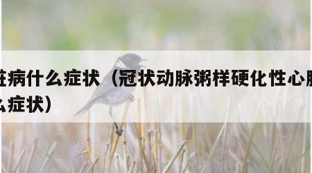 心脏病什么症状（冠状动脉粥样硬化性心脏病什么症状）