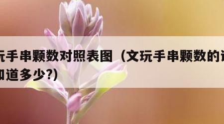 文玩手串颗数对照表图（文玩手串颗数的讲究你知道多少?）