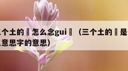 三个土的垚怎么念gui犇（三个土的垚是什么意思字的意思）