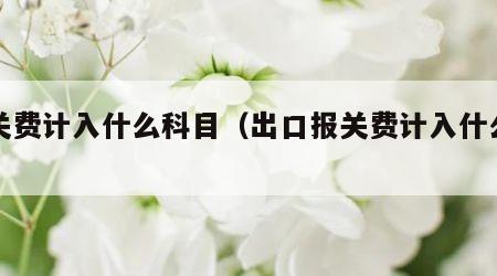报关费计入什么科目（出口报关费计入什么科目）