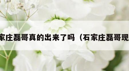 石家庄磊哥真的出来了吗（石家庄磊哥现状）