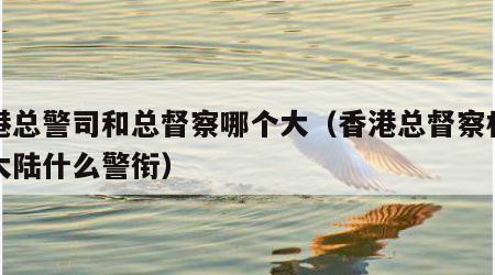 香港总警司和总督察哪个大（香港总督察相当于大陆什么警衔）