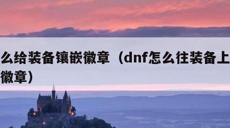 怎么给装备镶嵌徽章（dnf怎么往装备上镶嵌徽章）