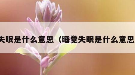 失眠是什么意思（睡觉失眠是什么意思）