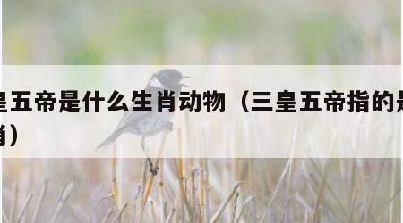 三皇五帝是什么生肖动物（三皇五帝指的是啥生肖）