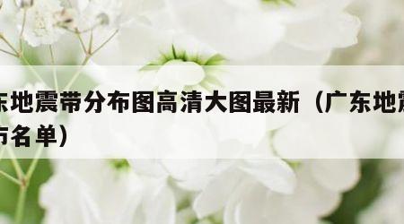 广东地震带分布图高清大图最新（广东地震带城市名单）