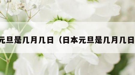 元旦是几月几日（日本元旦是几月几日）
