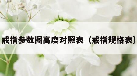 戒指参数图高度对照表（戒指规格表）